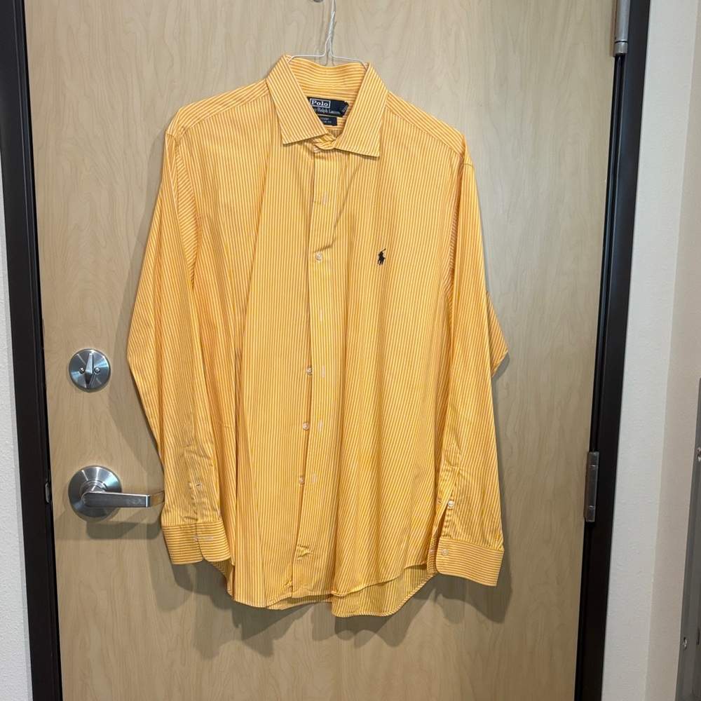 Polo by Ralph Lauren Men's Golden Striped Dress Shirt
